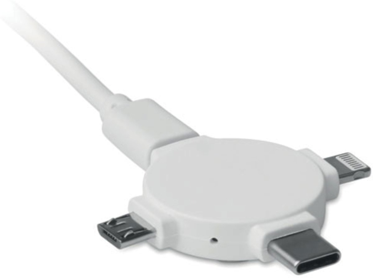 Oplaadkabel met micro-USB, type-c en dubbelzijdige aansluiting | Geschikt voor iPhone, iPad, Macbook (Apple) en Android apparaten